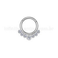 Piercing Argola Aço Cirúrgico Segmento Articulado 7 Zircônia