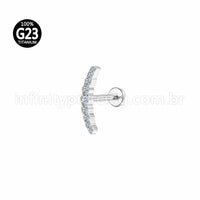Piercing Labret Titânio Cluster Zircônia