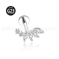 Piercing Labret Titânio Cluster Zircônia