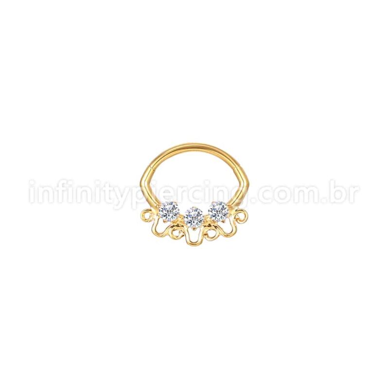 Piercing Argola Aço Cirúrgico Zircônia Cravejada
