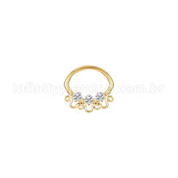 Piercing Argola Aço Cirúrgico Zircônia Cravejada