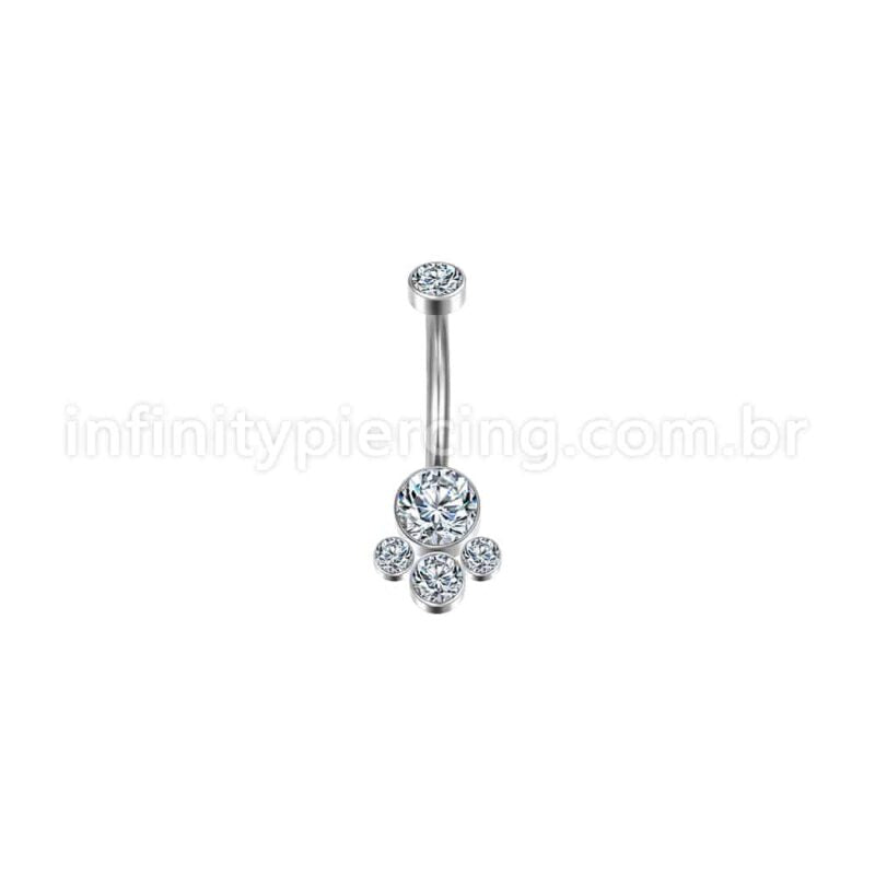 Piercing Banana Aço Cirúrgico Indiano Zircônia