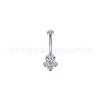 Piercing Banana Aço Cirúrgico Indiano Zircônia