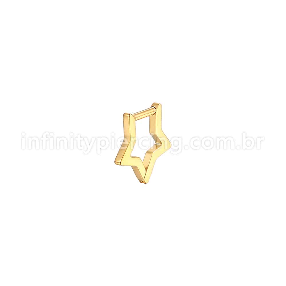 Piercing Argola Aço Cirúrgico Estrela