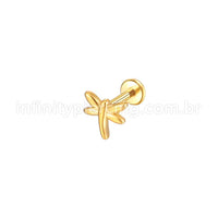 Piercing Labret Aço Cirúrgico Libelula