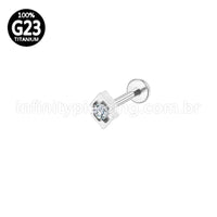 Piercing Labret Titânio Oval Zircônia
