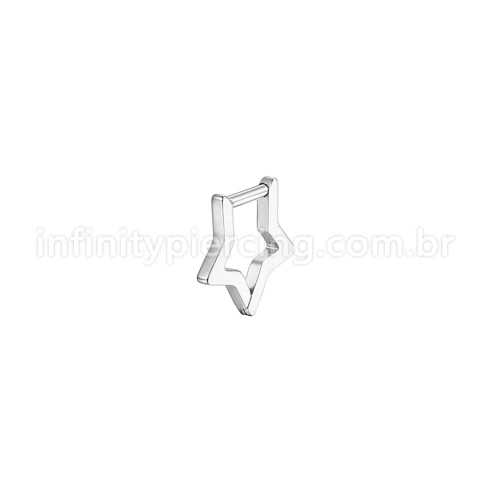 Piercing Argola Aço Cirúrgico Estrela