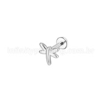 Piercing Labret Aço Cirúrgico Libelula