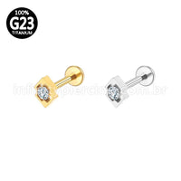 Piercing Labret Titânio Oval Zircônia