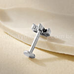 Piercing Labret Titânio 4 Zircônias