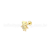 Piercing Labret Aço Cirúrgico Robô