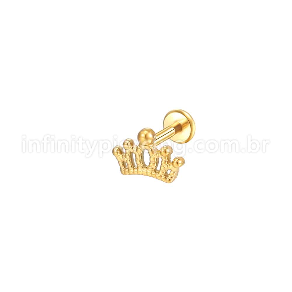 Piercing Labret  Aço Cirúrgico Coroa