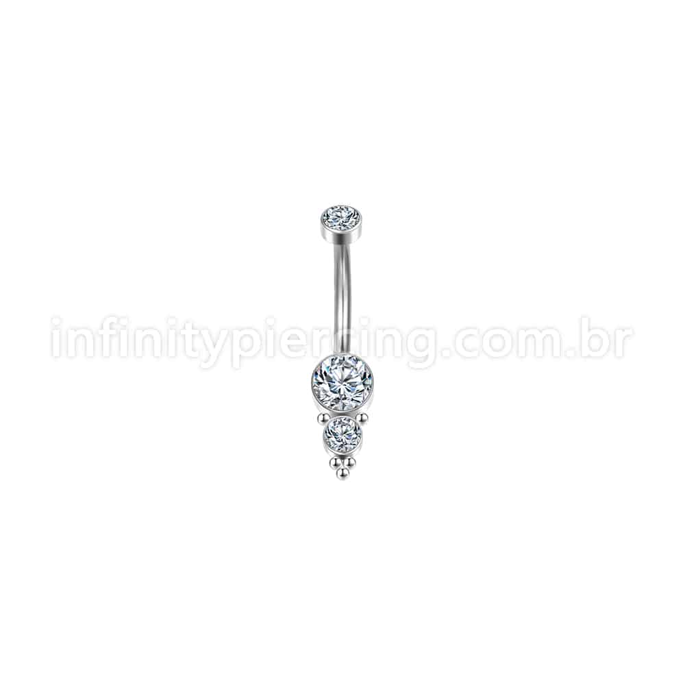 Piercing Banana Aço Cirúrgico Zircônia