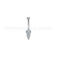 Piercing Banana Aço Cirúrgico Zircônia