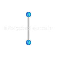 Piercing Barbell Reto Opala Aço Cirúrgico 316L