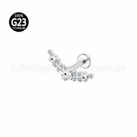 Piercing Labret Titânio Cluster Flores Zircônia