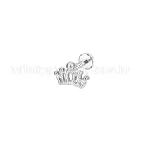 Piercing Labret  Aço Cirúrgico Coroa