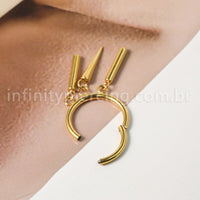 Piercing Argola Titânio Segmento Articulado Com Pingentes
