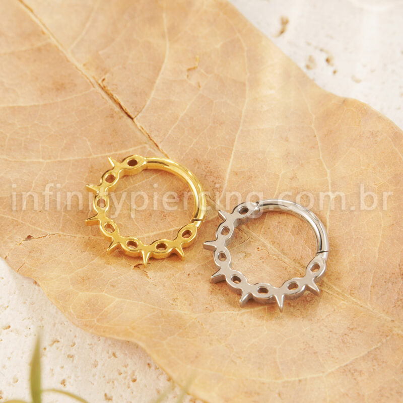 Piercing Argola Titânio Segmento Articulado Detalhado