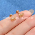 Piercing Labret Titânio Borboleta