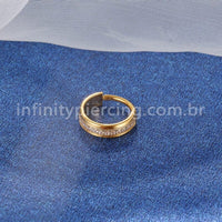 Piercing Argola Aço Cirúrgico Segmento Articulado Zircônia Cravejada