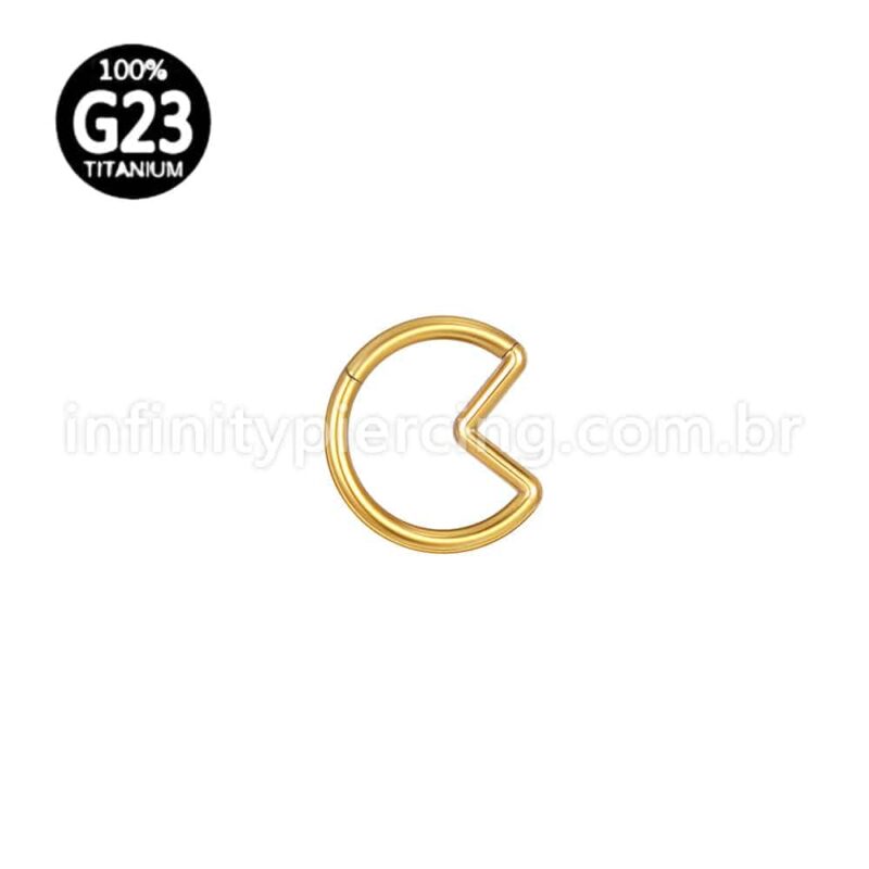 Piercing Argola Titânio Pac-Man Segmento Articulado