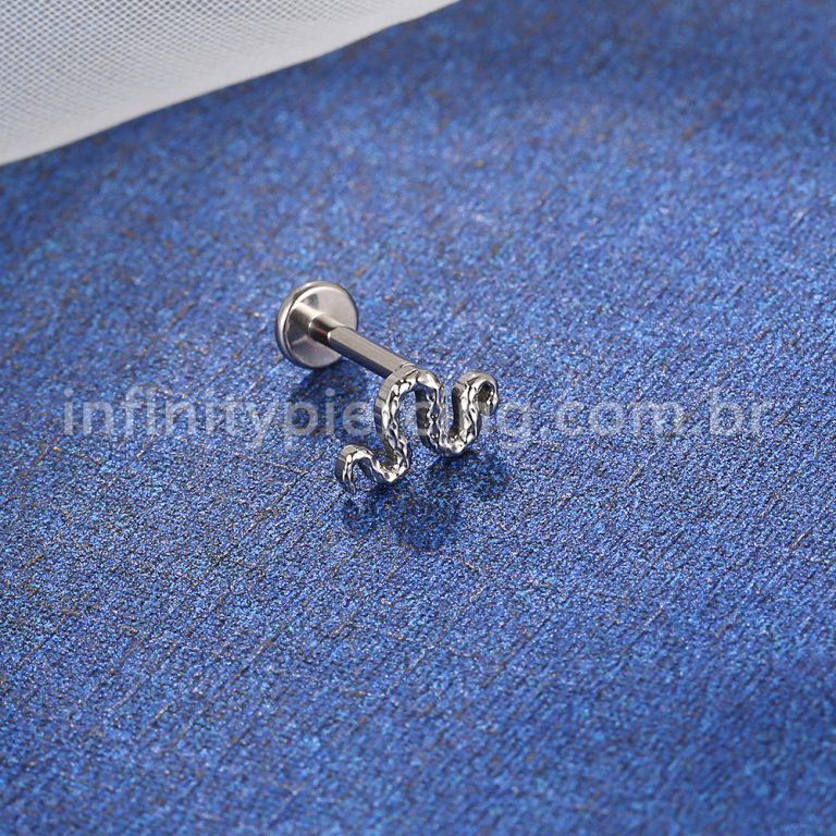 Piercing Labret Titânio Cobra