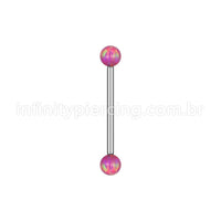 Piercing Barbell Reto Opala Aço Cirúrgico 316L