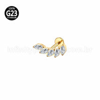 Piercing Labret Titânio Cluster Zircônias