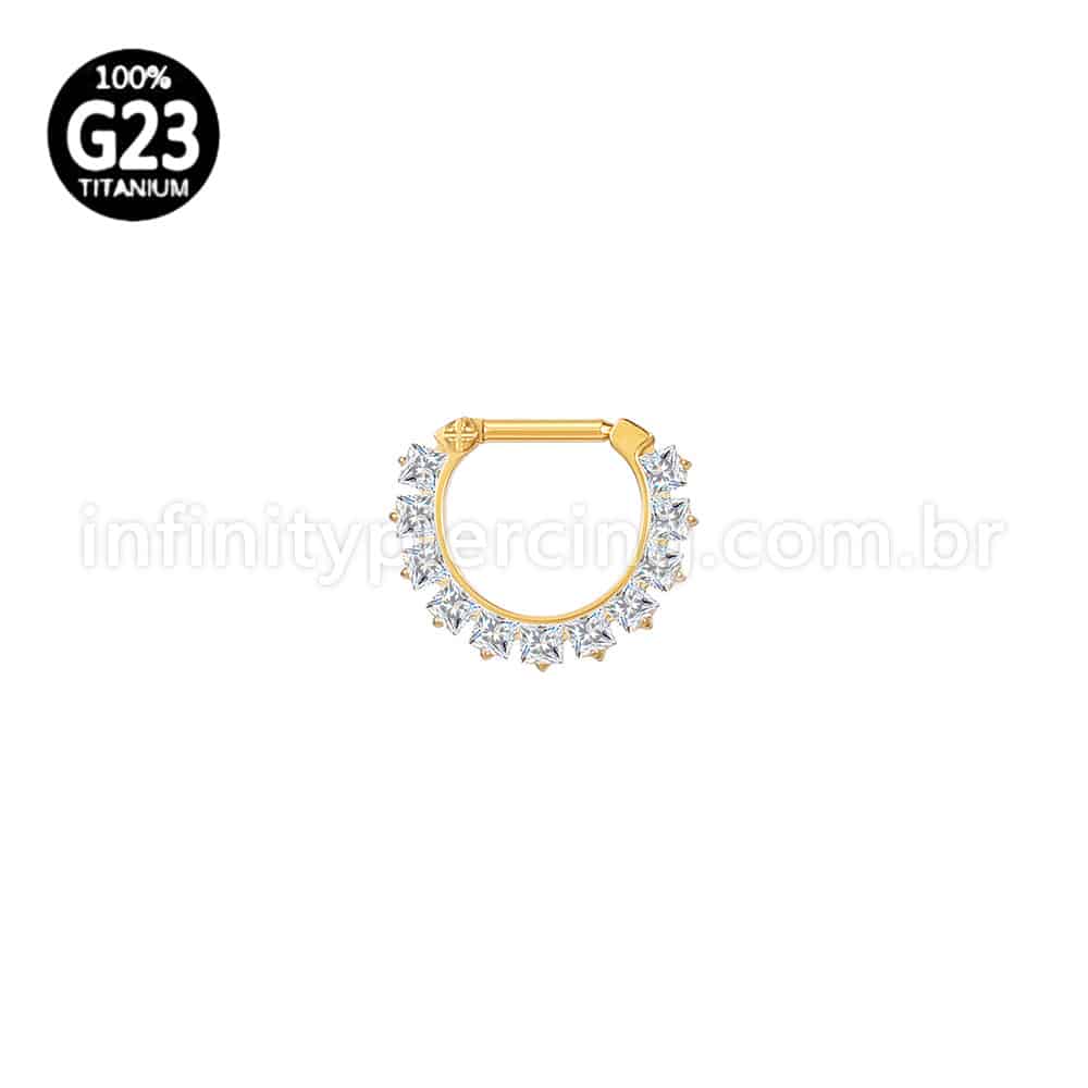 Piercing Meia Argola Titânio Com Zircônia Cravejado