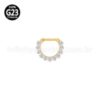 Piercing Meia Argola Titânio Com Zircônia Cravejado