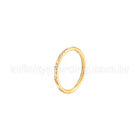 Piercing Argola Aço Cirúrgico Detalhada/Zircônia Cravejada