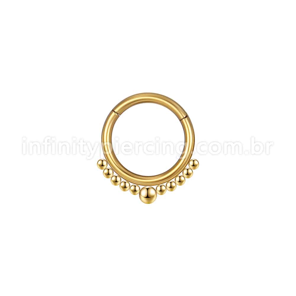 Piercing Argola Aço Cirúrgico Segmento Articulado Bolinhas