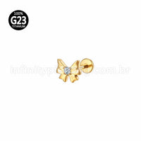 Piercing Labret Titânio Laço Zircônia