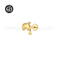Piercing Labret Titânio Golfinho