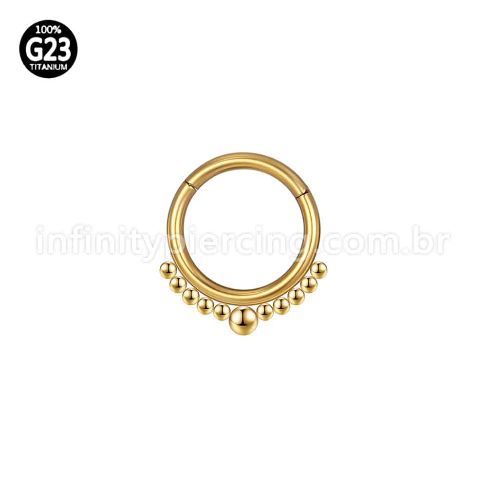 Piercing Argola Titânio Segmento Articulado Bolinhas