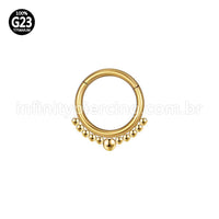 Piercing Argola Titânio Segmento Articulado Bolinhas