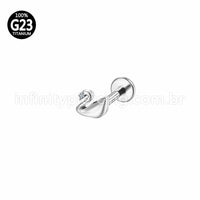 Piercing Labret Titânio Cisne Zircônia