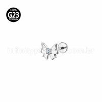 Piercing Labret Titânio Laço Zircônia