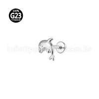 Piercing Labret Titânio Golfinho