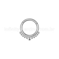Piercing Argola Aço Cirúrgico Segmento Articulado Bolinhas