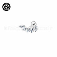 Piercing Labret Titânio Cluster Zircônias