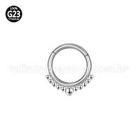 Piercing Argola Titânio Segmento Articulado Bolinhas