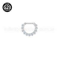 Piercing Meia Argola Titânio Com Zircônia Cravejado