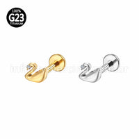 Piercing Labret Titânio Cisne Zircônia