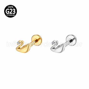 Piercing Labret Titânio Cisne Zircônia