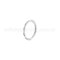 Piercing Argola Aço Cirúrgico Detalhada/Zircônia Cravejada