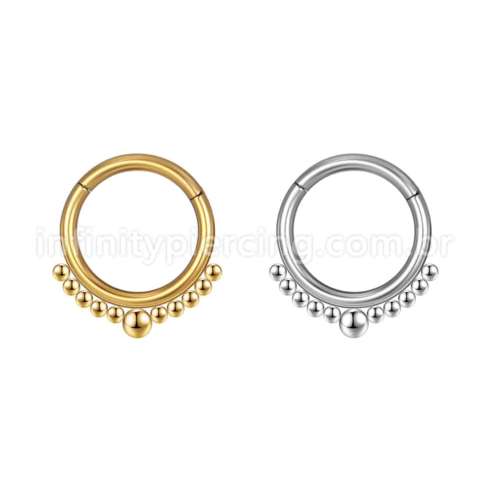 Piercing Argola Aço Cirúrgico Segmento Articulado Bolinhas