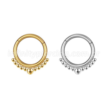 Piercing Argola Aço Cirúrgico Segmento Articulado Bolinhas