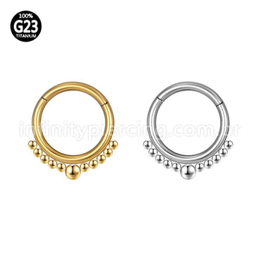 Piercing Argola Titânio Segmento Articulado Bolinhas